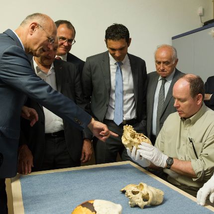 Déplacement de S.A.S. le Prince Albert II de Monaco à Tautavel