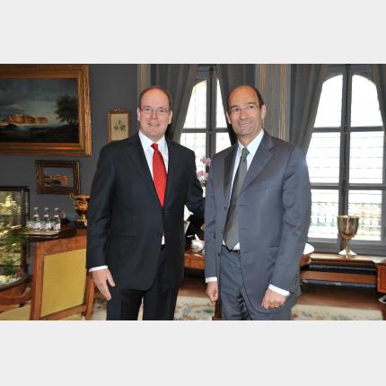S.A.S. le Prince Albert II a reçu en audience M. Eric WOERTH