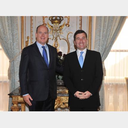 Remise des lettres de créance de S.E. M.  Charles Hammerman RIVKIN, Ambassadeur Extraordinaire et Plénipotentiaire des Etats-Unis d'Amérique auprès de la Principauté de Monaco