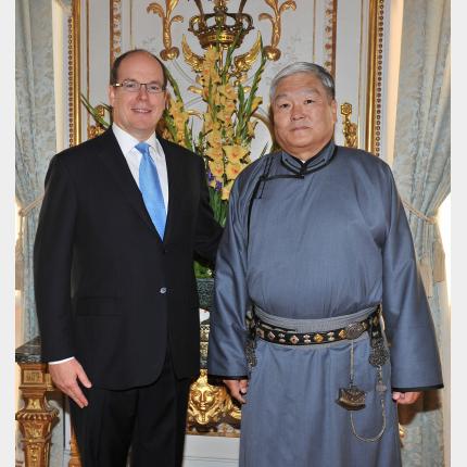 Remise des lettres de créance de S.E. M.  Altangerel SHUKHER Ambassadeur Extraordinaire et Plénipotentiaire De la Mongolie auprès de la Principauté de Monaco