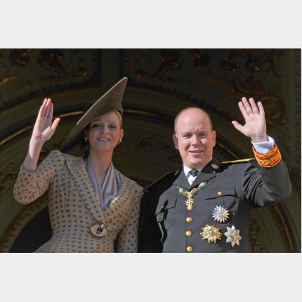 Le Prince et  Melle Charlène Wittstock lors de la Fête nationale, le 19 novembre 2010.